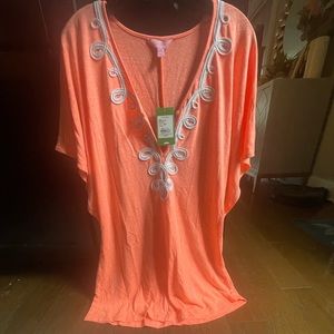 Lilly Pulitzer Balleta coverup in Papaya, size XS, NWT